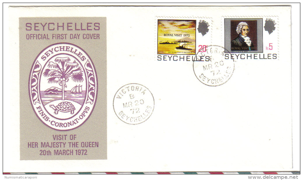 Seychelles Royal Visit 1972 First Days Of Issue Cod. C.1449 - Seychelles (1976-...)