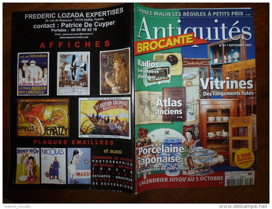 N° 67 De Septembre 2003  ANTIQUITES-BROCANTE : Radios En Plastique; Atlas Anciens; Porcelaine Du Japon; Vitrines..etc.. - Verzamelaars