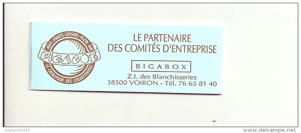 RHONE ALPES - 38 - ISERE - VOIRON BIGAROX Partenaire Comités D'entreprise - Challenge  Pasteur 1992 - Commemoratives