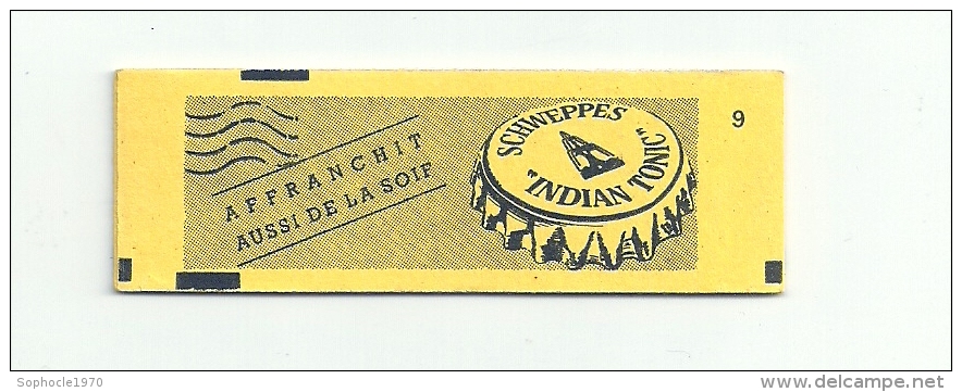 PUB - SCHWEPPES - INDIAN TONIC - Carnet 10 Timbres à 2,30 F - Conmemorativos