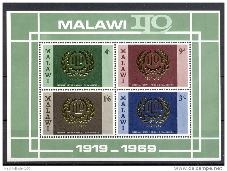 Myz059 ILO INTERNATIONAL LABOUR ORGANISATION MALAWI 1969 PF/MNH - OIT