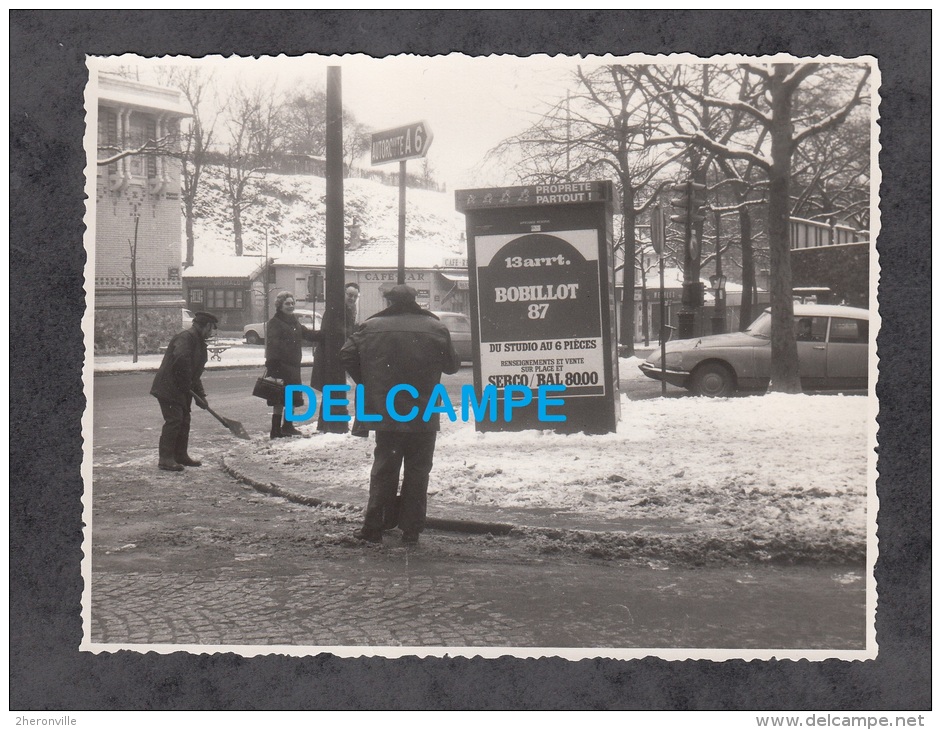 - PARIS 13e Sous La Neige - Affiche Bobillot 87 , Vente D' Appartements En Janvier 1971 - Citroen DS - District 13