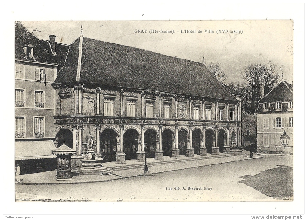 Cp, 70, Gray, L'Hôtel De Ville, Voyagée - Gray