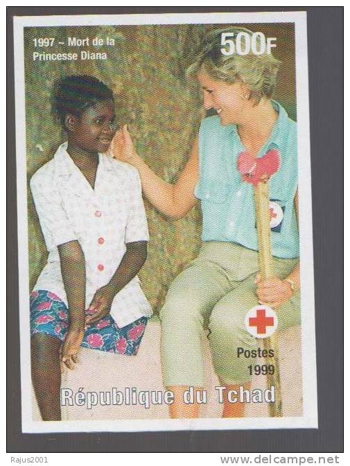 Death Of Princess Diana, Disabled Child Red Cross, Famous Woman IMPERF MNH Chad - Femmes Célèbres