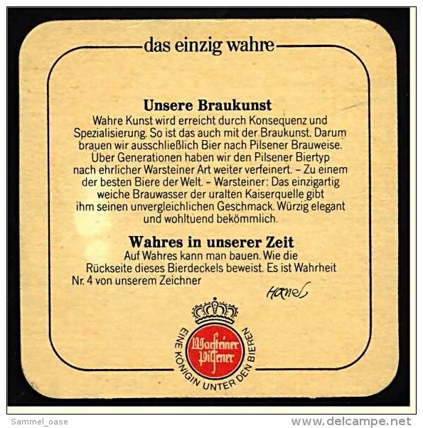 Bierdeckel  Warsteiner  -  Das Einzig Wahre - Kultur - Sous-bocks