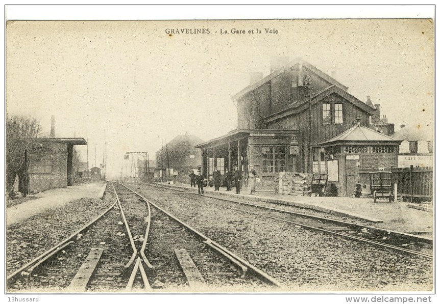 Carte Postale Ancienne Gravelines - La Gare Et La Voie - Chemin De Fer - Gravelines