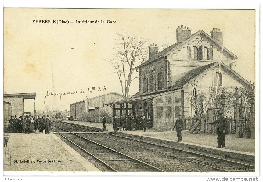 Carte Photo Ancienne Verberie - Intérieur De La Gare - Chemin De Fer - Verberie