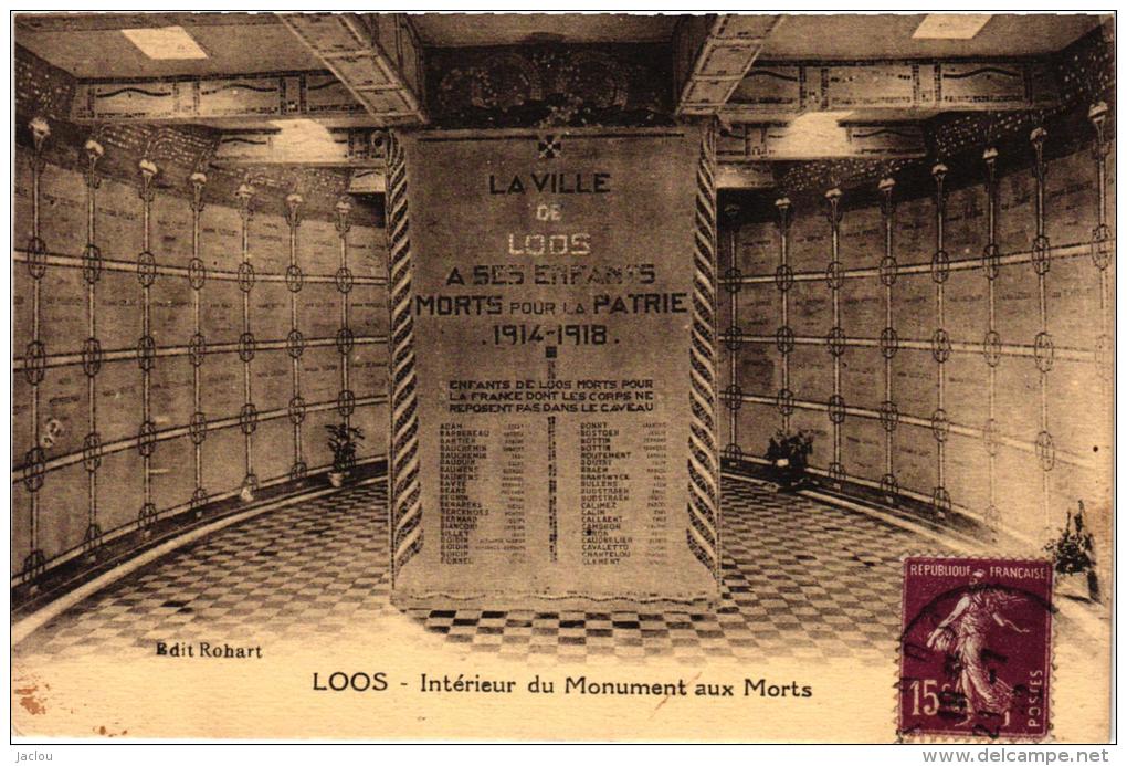 LOOS INTERIEUR DU MONUMENT AUX MORTS    REF 34202 - Loos Les Lille