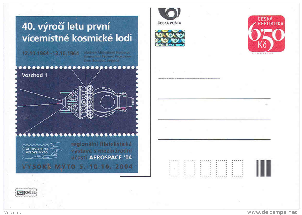 Czech Republic 2004 - 40 Years Anniversary Of The Flight Of Spacecraft, Special Postal Stationery, MNH - Cartes Postales
