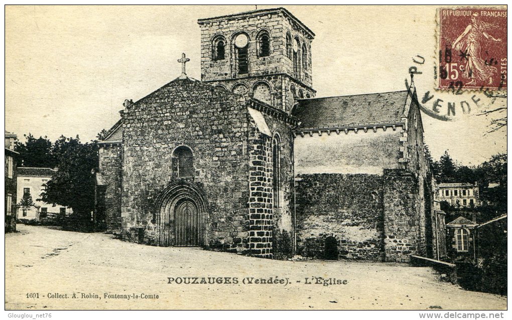 85-POUZAUGES...L'EGLISE...CPA - Pouzauges