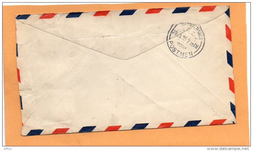 USA 1935 Cover To New Zealand Returned Many Cancels - Covers & Documents