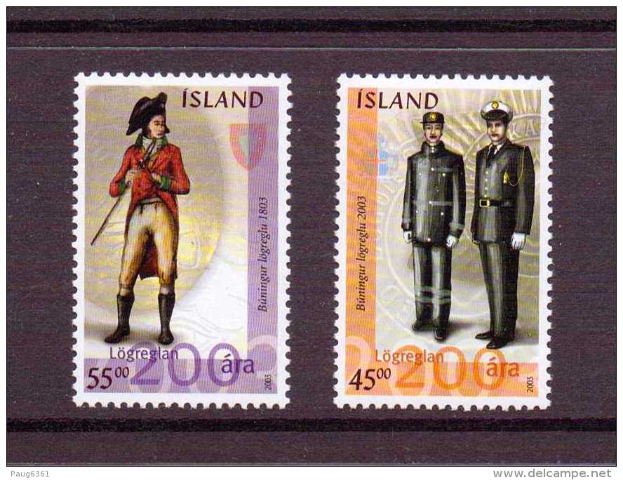 ISLANDE 2003 POLICE  Yvert N°954/55  NEUF MNH** - Police - Gendarmerie