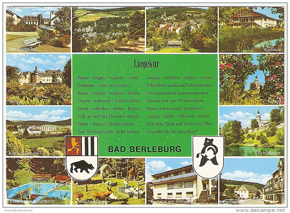 AK 5635 BAD BERLEBURG Liegekur Mehrbildkarte 12 Bilder Mit Wappen 30. 5. 73 -19 592 BAD BERLEBURG Werbestempel BAD BERLE - Bad Berleburg