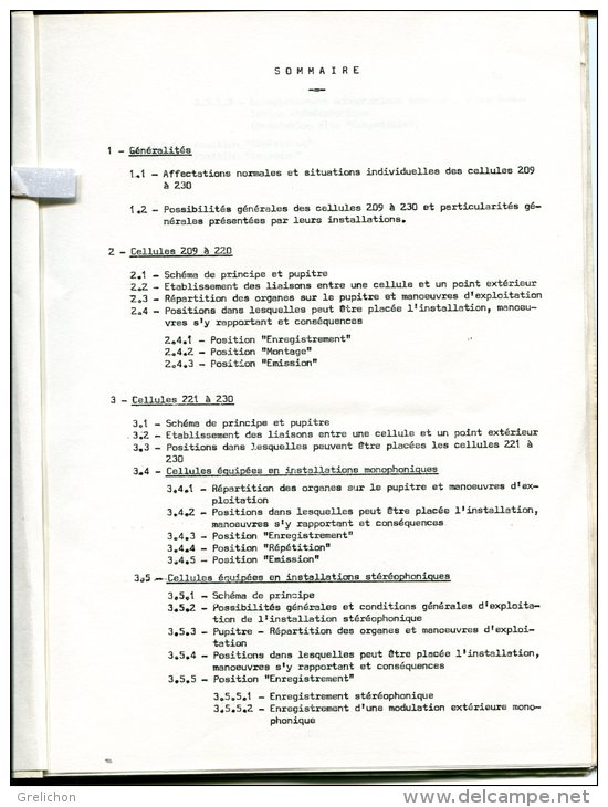 RTF : Instruction Et Règles D´exploitation De La Radiodiffusion Sonore Services Parisiens - Libros Y Esbozos