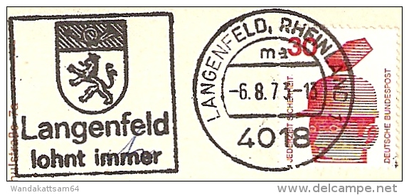 AK Monheim am Rhein Mehrbildkarte 4 Bilder -6. 8. 73 - 13 4018 LANGENFELD, RHEINLAND 1 ma Werbestempel Langenfeld lohnt