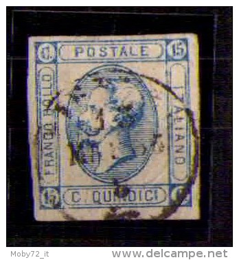 Italia - 1863 - Usato/used - Vittorio Emanuele II - Un. N. 12 (I Tipo) - Usati