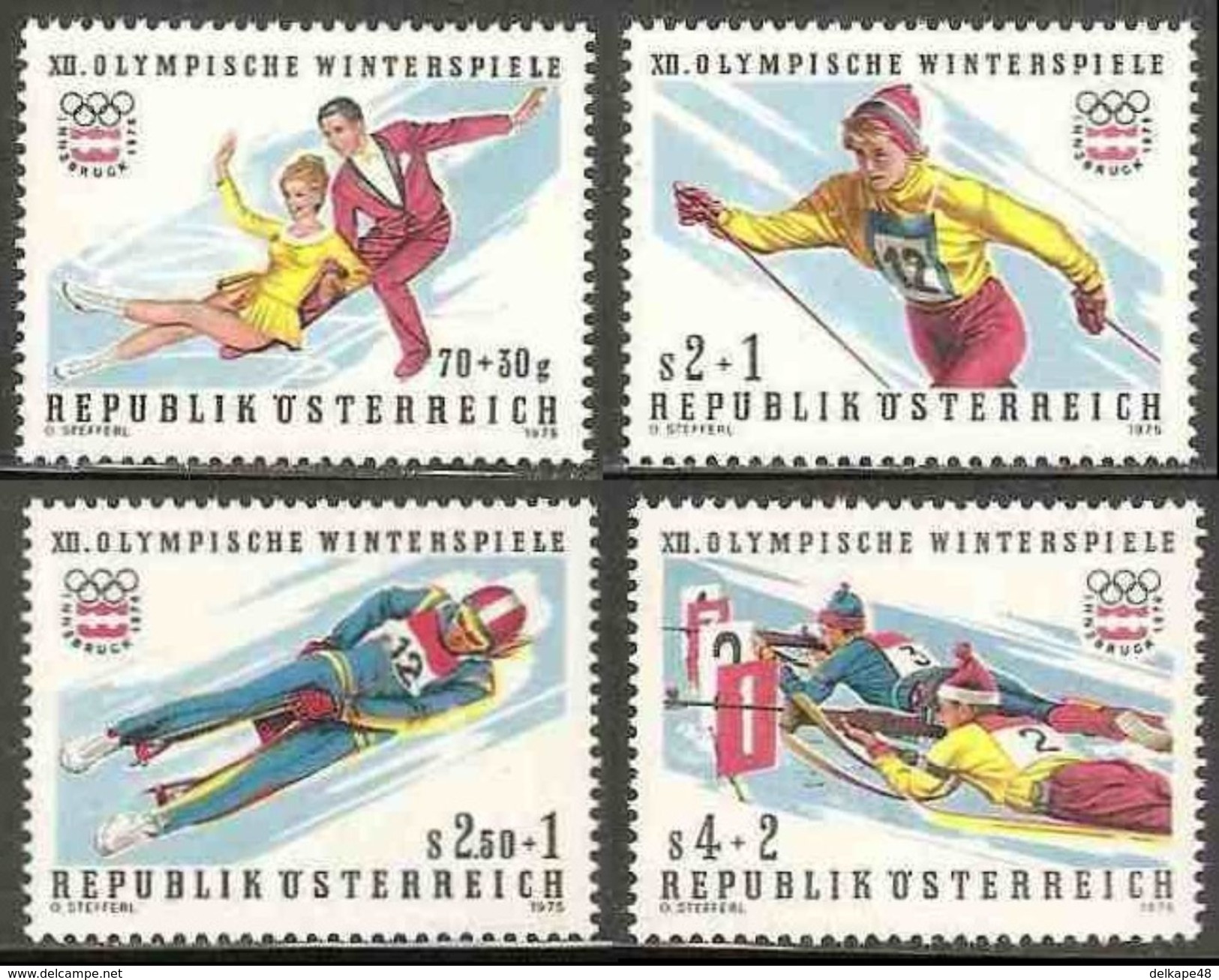 Oostenrijk Austria Österreich 1975 Mi 1499 /2 YT 1328 /1 ** Winter Olympic Games, Insbrück (1976) / Winterspiele - Winter 1976: Innsbruck
