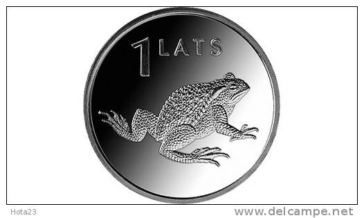 Latvia Animal Coin - Toad - Amphibian 1 Lats  2010 Y UNC - Letonia