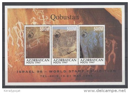 Azerbaïjan - 1998 Rock Drawings Overprint Kleinbogen MNH__(TH-9857) - Azerbaïjan