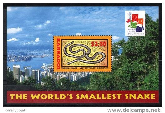 Barbados - 2001 Wire Snake Block MNH__(TH-3898) - Barbades (1966-...)