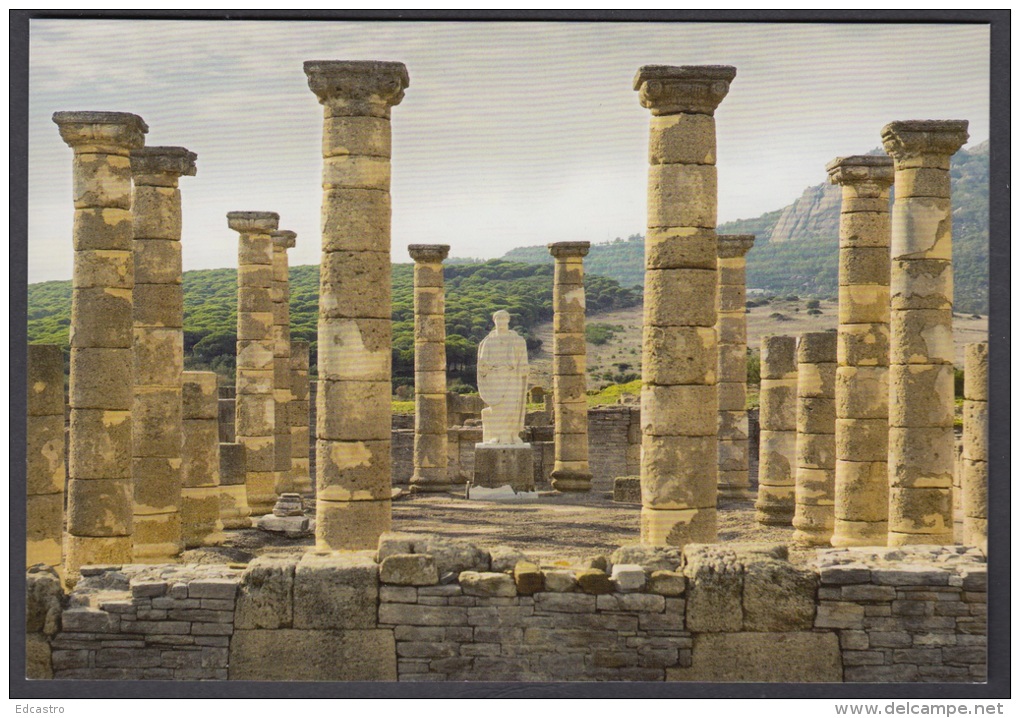 6.- 004 SPAIN POSTCARD. ROMAN CITY OF BAELO CLAUDIA IN HISPANIA.  FORUM AND TRAIANUS EMPEROR - Historia