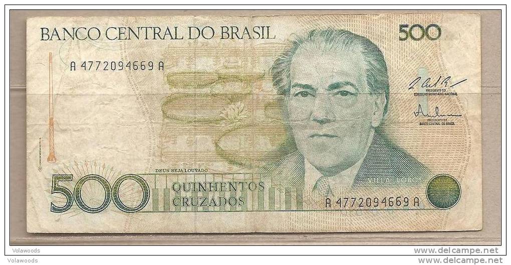 Brasile - Banconota Circolata Da 500 Cruzados - Brazil