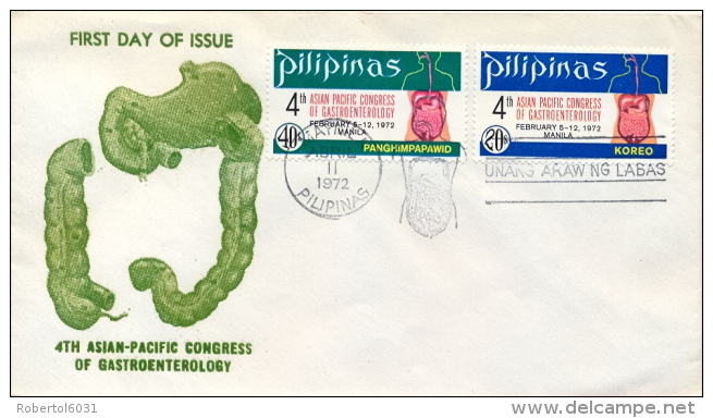 Philippines 1972 FDC 4th Asian Pacific Congress Of Gastroenterology At Manila Complete Issue - Medicina