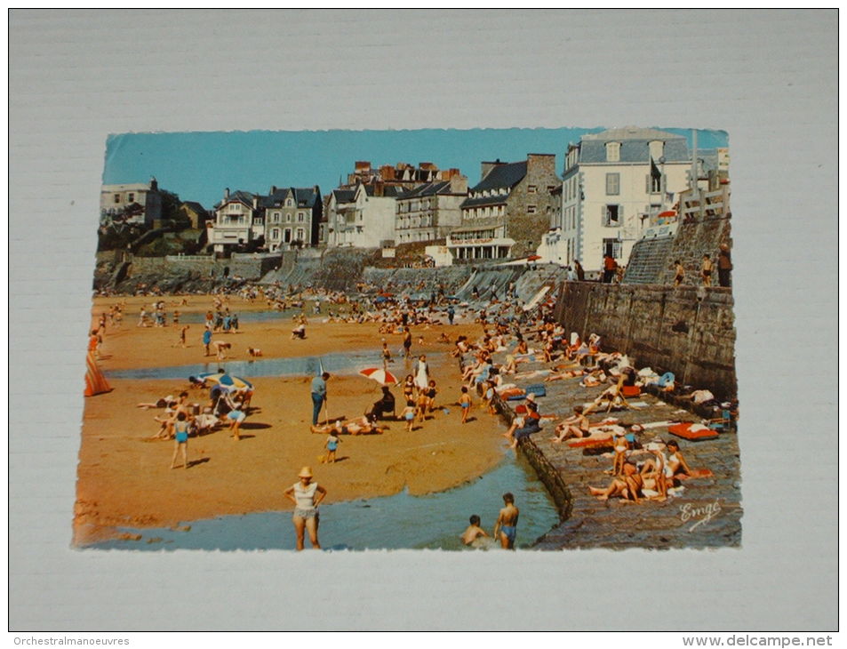 CPSM Cpa CP Postcard 1966 DT 35 Paramé LA PLAGE ROCHEBONNE HOTEL SURCOUF ANIME ED EMGE + FLAMME Saint St Malo - Parame