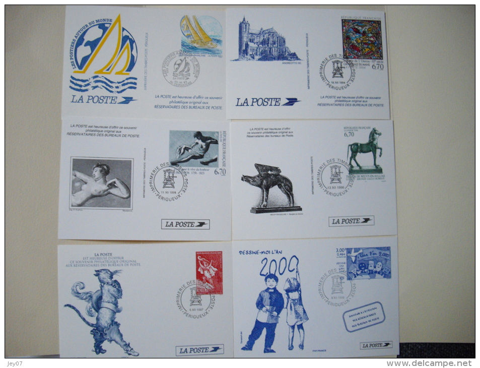 LOT De 6 Entiers Postal : Souvenir Philatelique 1993, 1994, 1995, 1996, 1997,  1999 - Lots Et Collections : Entiers Et PAP