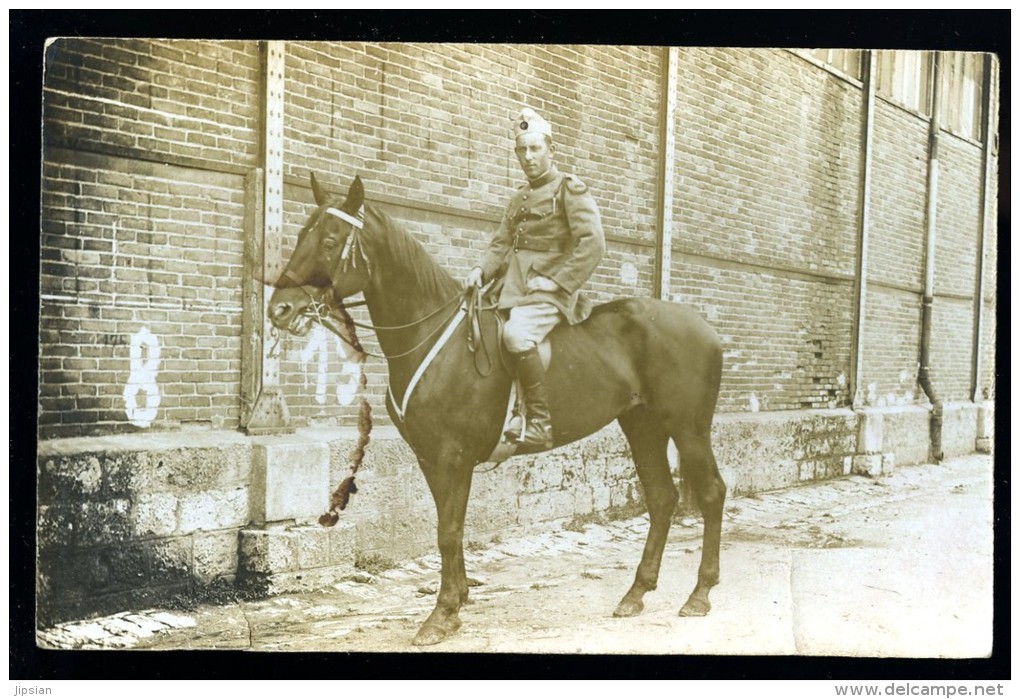 Cpa  Carte Photo Militaire à Cheval à Identifier    6ao26 - A Identifier