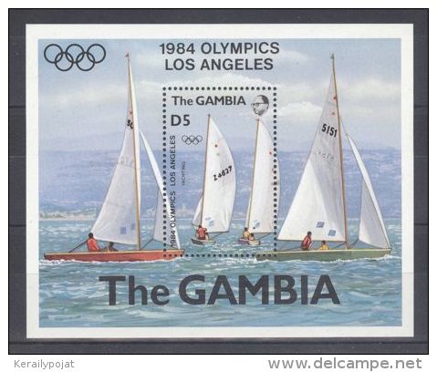 Gambia - 1984 Los Angeles Block MNH__(TH-2704) - Gambia (1965-...)