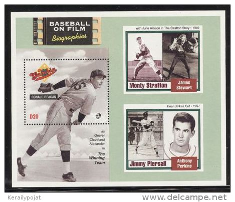 Gambia - 1993 Baseball Movies Block (1) MNH__(FIL-10123) - Gambia (1965-...)