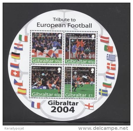 Gibraltar - 2004 European Football Championship Block (2) MNH__(THB-3688) - Gibraltar