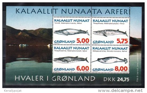 Greenland - 1997 Whales Block MNH__(TH-4567) - Bloques