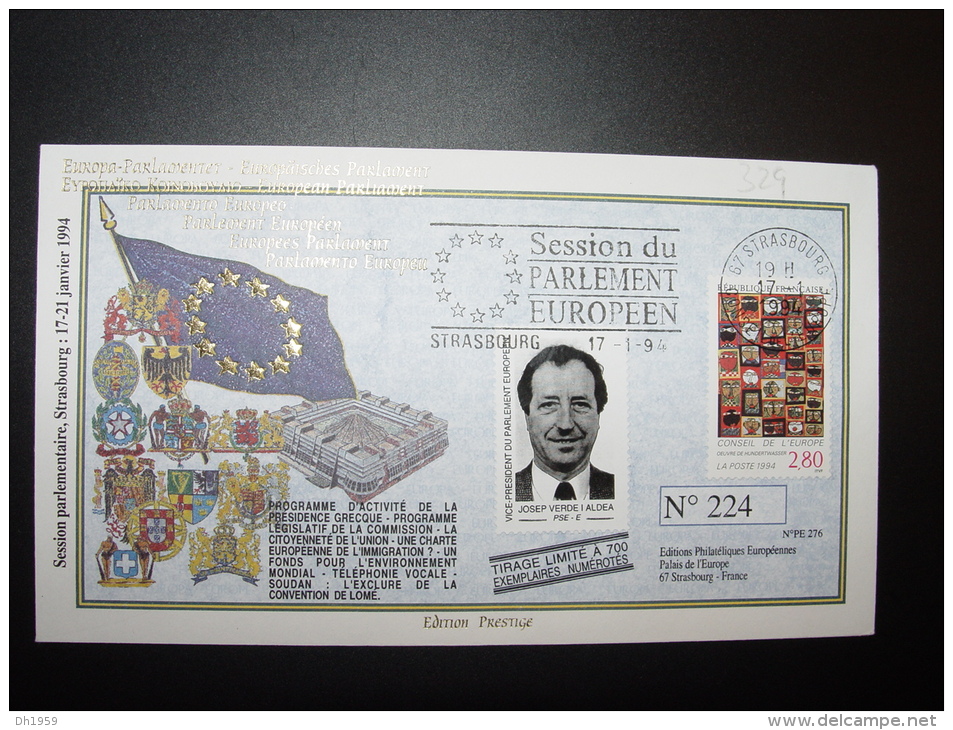 PROGRAMME D´ACTIVITE DE LA PRESIDENCE GRECQUE  JOSEP VERDE I ALDEA STRASBOURG CONSEIL EUROPE TIRAGE LIMITE - Cartas & Documentos