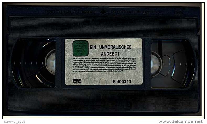 VHS Video  -  Ein Unmoralisches Angebot   -  Ein Mann , Eine Frau , Ein Milliadär , Ein Angebot  -  Von 1998 - Drama