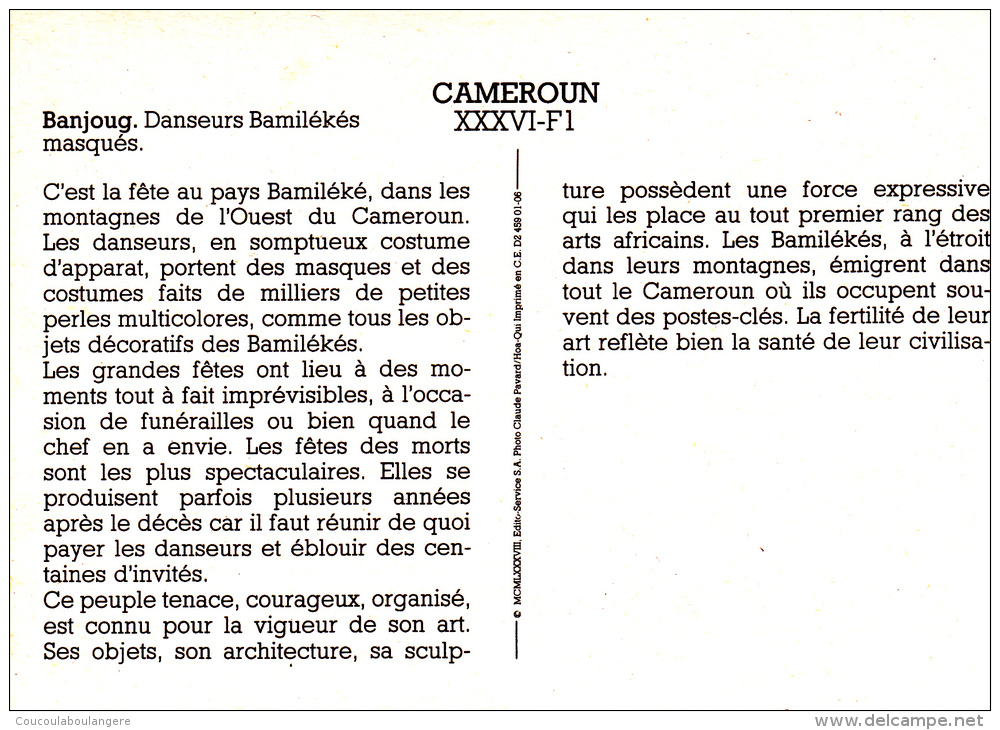 BANJOUG - Danseurs Bamilékés Masqués - Camerún