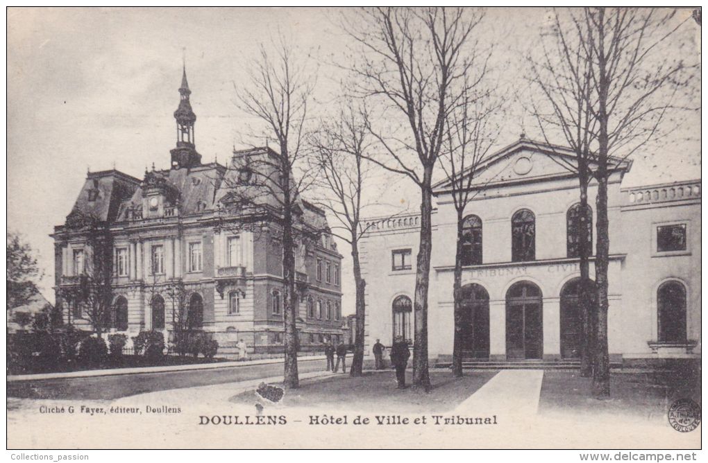 Doullens cp , 80 , DOULLENS , Hôtel de Ville et Tribunal