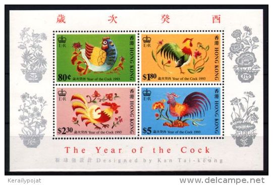 Hong Kong - 1993 Year Of Rooster Block MNH__(TH-5154) - Blocchi & Foglietti