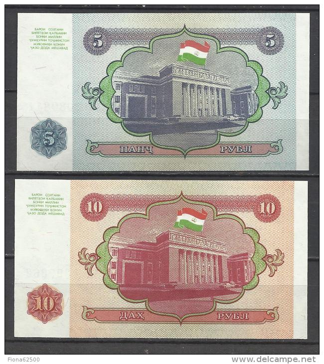 TADJIKISTAN .  LOT DE 2 BILLETS . - Tajikistan