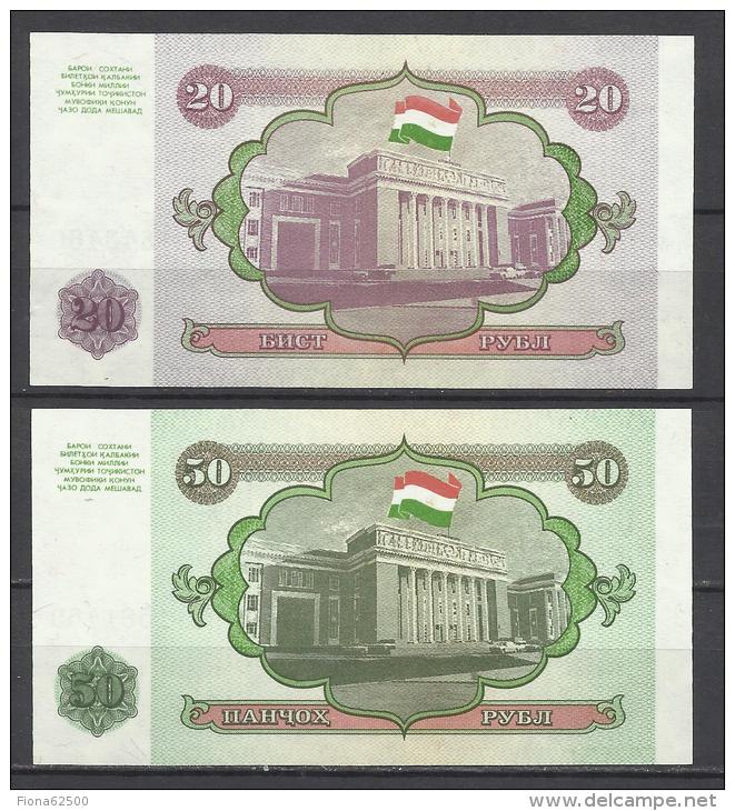 TADJIKISTAN .  LOT DE 2 BILLETS . - Tagikistan