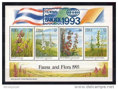 Ireland - 1993 Orchids Overprint Block MNH__(TH-4764) - Hojas Y Bloques