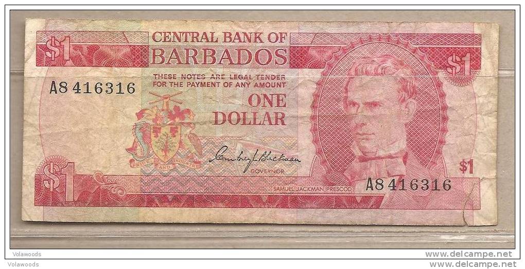 Barbados - Banconota Circolata Da 1 Dollaro P-29a.1 - 1973 #19 - Barbados