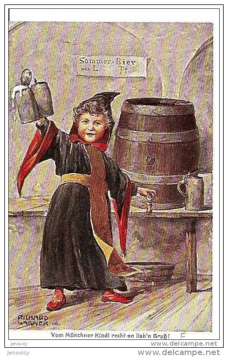 BON SOUVENIR DE LA BIERE DE MUNCHEN ILLUSTREE PAR RICHARD WAGNER. TAMPON DE MUNCHEN 1922. REF 11965. - Wagner, Richard