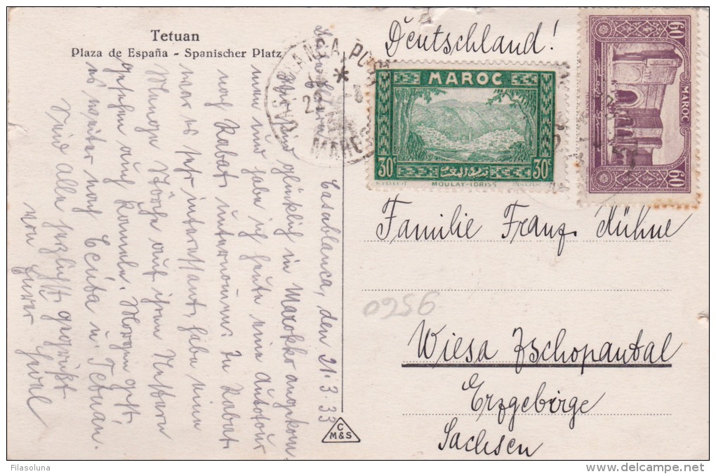 01028 Enteropostal De Casablanca A Erzgebirge - Sachsen1933 - Covers & Documents