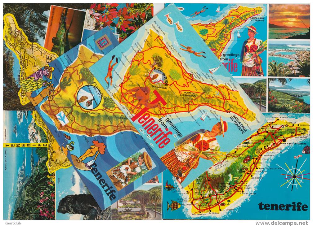 7 POSTCARDS - MAPS / CARTES 'TENERIFE'  - Espana/Spain - 5 - 99 Postkaarten