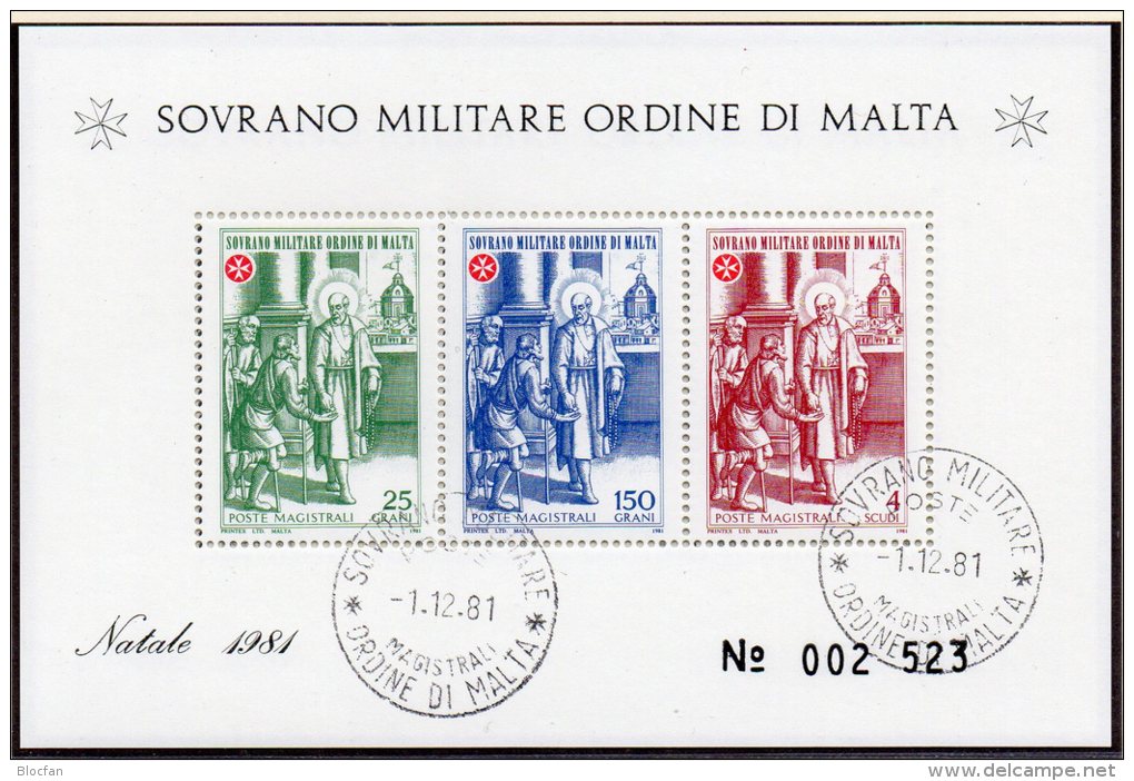 Christmas SMOM 1981 Gemälde Malteser Orden Natal Block 15 O 4€ Christus Malta M/s Painting Bloc Art Sheet Ordre De Malte - Malte (Ordre De)