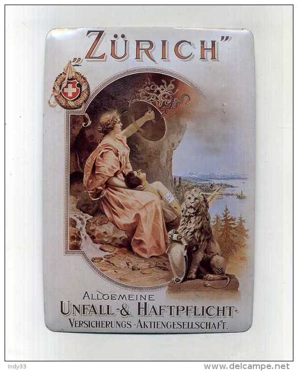 - SUISSE . CPM EN METAL . REPRO D'UNE AFFICHE DE ZÜRICH .  . - Sonstige & Ohne Zuordnung