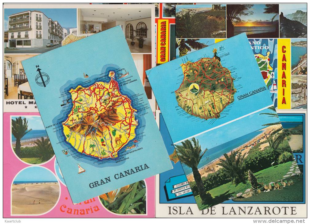 7 POSTCARDS - MAPS / CARTES 'ISLAS CANARIAS / GRAN CANARIA'  - Espana/Spain - 5 - 99 Cartes