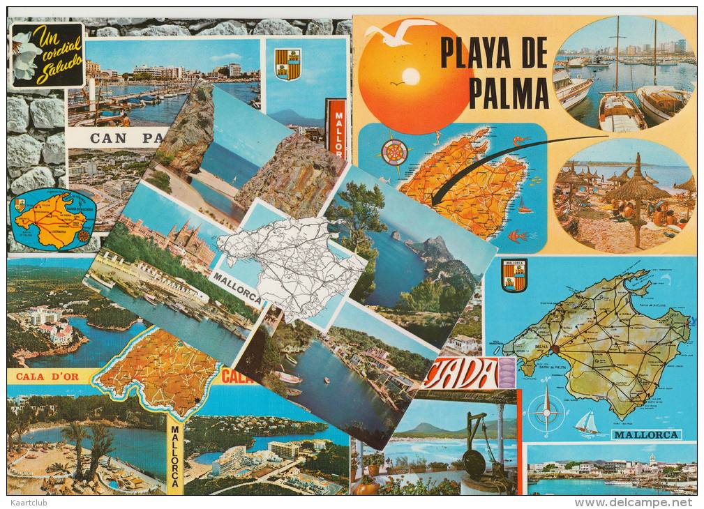 10 POSTCARDS - MAPS / CARTES  'MALLORCA'  Multiviews  - Espana/Spain -1 - 5 - 99 Cartes